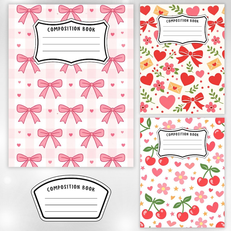 Composition Notebook Covers Bundle, Canva Editable Back to School ...