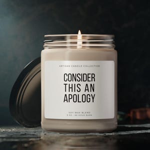 Funny Apology Candle: Sarcastic Gift for Friends, Partner, Coworker