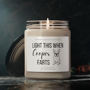 Personalized French Bulldog Candle: Funny Frenchie Mom Gift