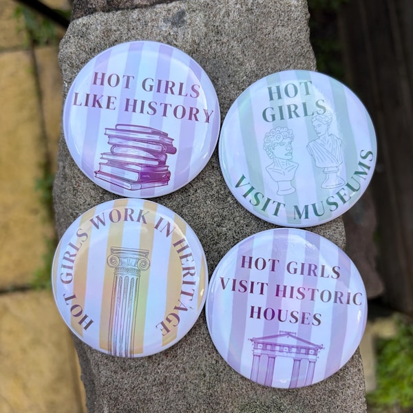 Juego de 4 insignias - Colección Chicas Guapas y Patrimonio