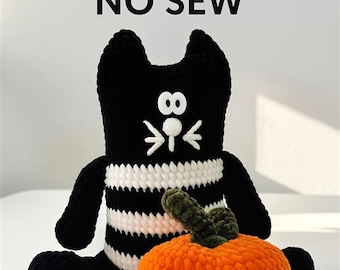 黒猫のかぎ針編みパターン、初心者あみぐるみ子猫（PDFパターン