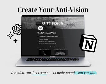 Anti Vision Notion AI System | Goal Tracker, Life Planner (Digital Download)