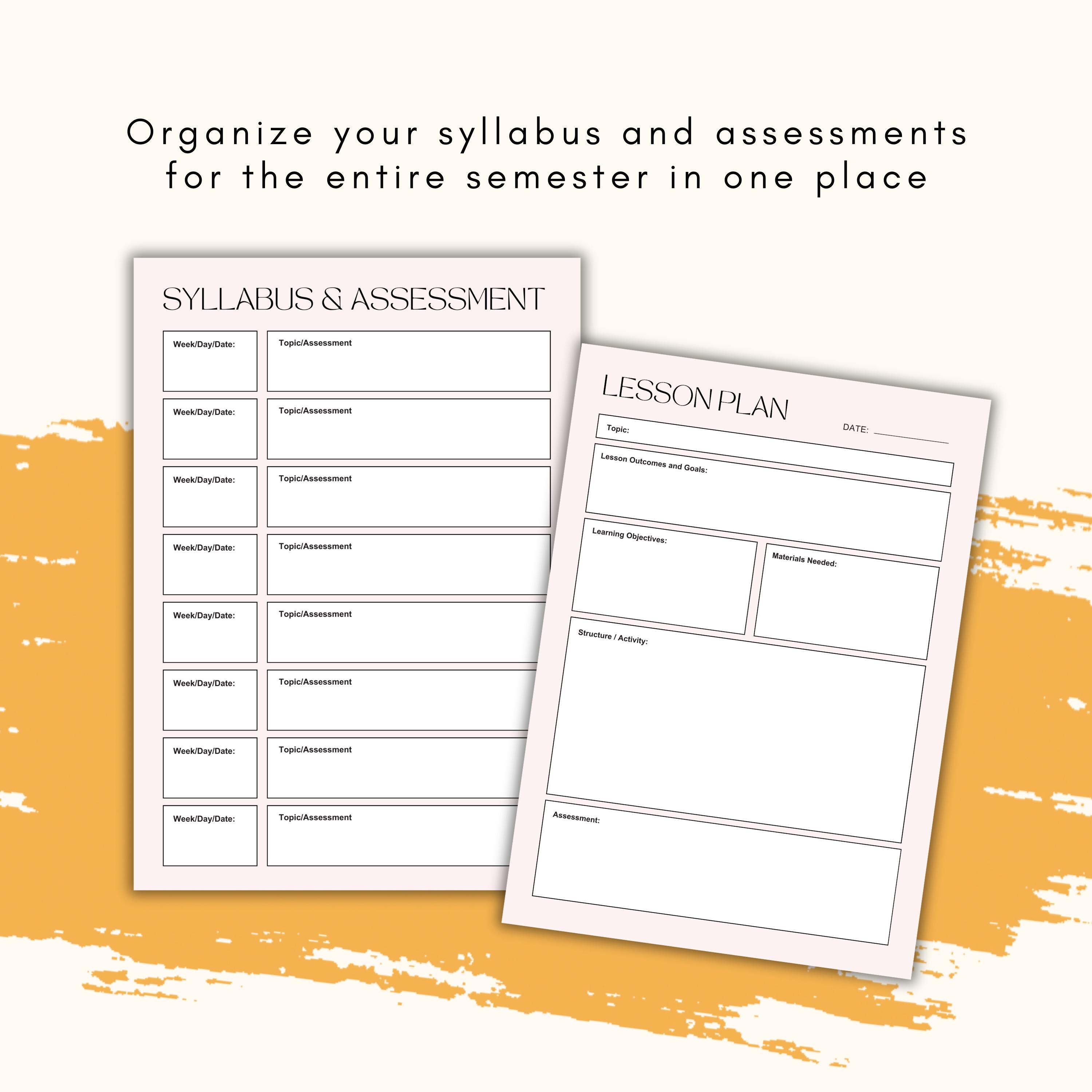 Editable Pink Floral Lesson Plan Canva Template for Teacher - Etsy