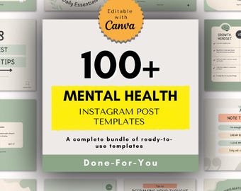 Mental Health Instagram Post for Life Coaching: Pastel Green Canva Branding Template