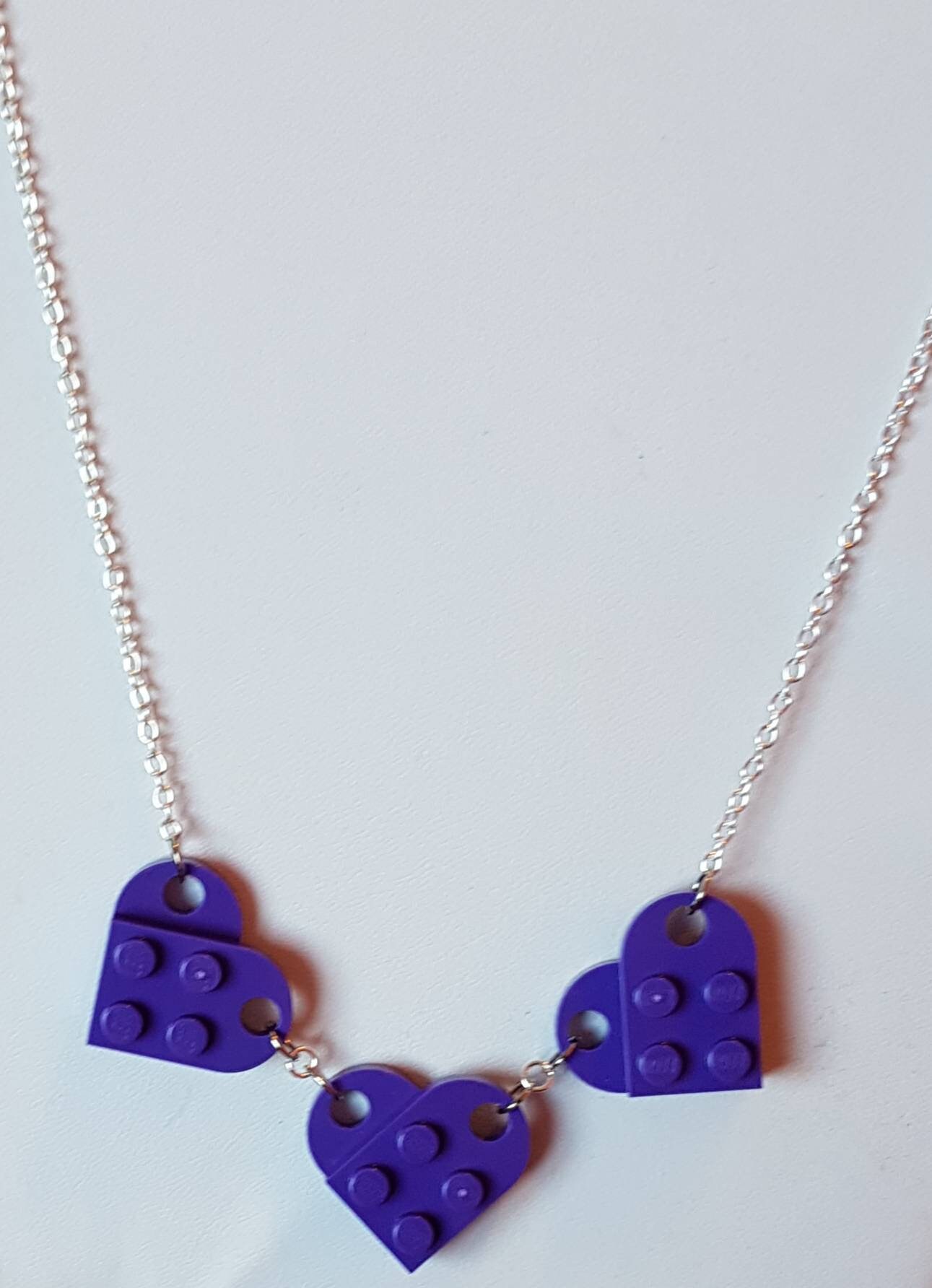 Lego heart necklace purple Clearance