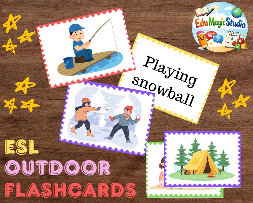 ESL Outdoor Activities Flashcards - Interactive Learning Set for ...