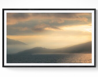 Ocean Sunrise Photography Print: Coastal Wall Art, Solid Wood Frame Options