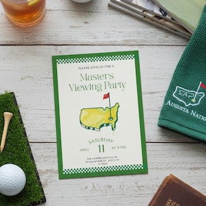 Invito alla festa di osservazione del Masters / Invito alla festa di osservazione del golf / Festa di osservazione del torneo Invito alla festa di osservazione del Masters Golf Party Festa di osservazione del Masters Golf