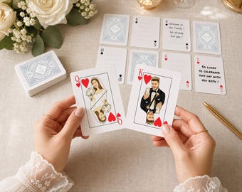 Personalized Wedding Guest Book Alternative: 54 Playing Cards Deck with Your Faces