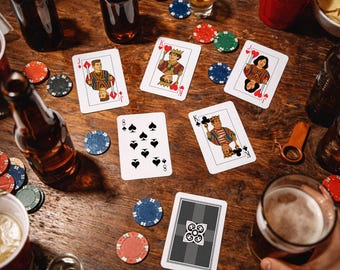 Personalized Photo Playing Cards. Custom Poker Deck for Bachelor Party & Boys Nights.