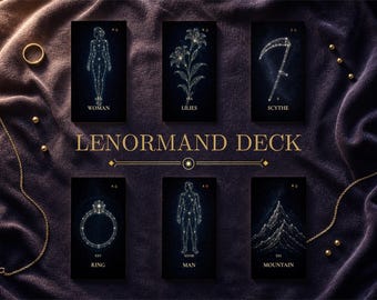 Mazzo Lenormand Stellar, Oracolo a 36 carte, Download immediato in PDF