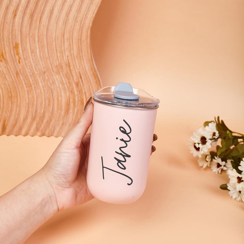 Personalized Stainless Steel Tumbler with Name, Bridesmaid Tumbler, Custom Insulated Coffee Cup, Travel Mug, Maid of Honour Present Gift image 7