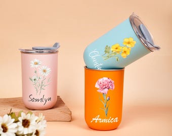 Personalised Mug with Name, Customized Logo Tumbler, Stainless Steel Insulated Travel Cup, Reusable Coffee Cup, Work Desk Cup,Gift for Women