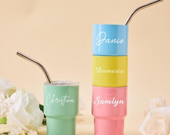 Personalized Stainless Steel Tumblers, Unique Bridesmaid Gift, Wedding Party Gift, Bachelorette & Birthday Party Gift, Wine Tumbler with Lid