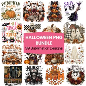 Halloween PNG Bundle Boho Ghost Clipart Pumpkin Patch Sublimation Designs Farmhouse Halloween Shirt PNG Retro Cute Ghost Digital Download