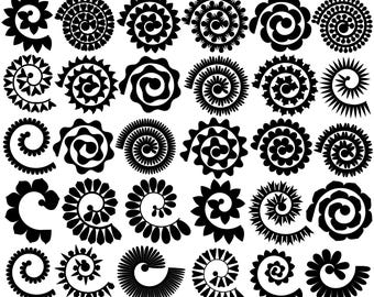 Flores enrolladas SVG, paquete de flores enrolladas SVG, plantillas de flores de papel 3D SVG, flores enrolladas Cricut, flores de boda SVG, descarga digital