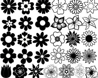 Paquete SVG floral: 50 archivos de corte de flores para Cricut y Silhouette