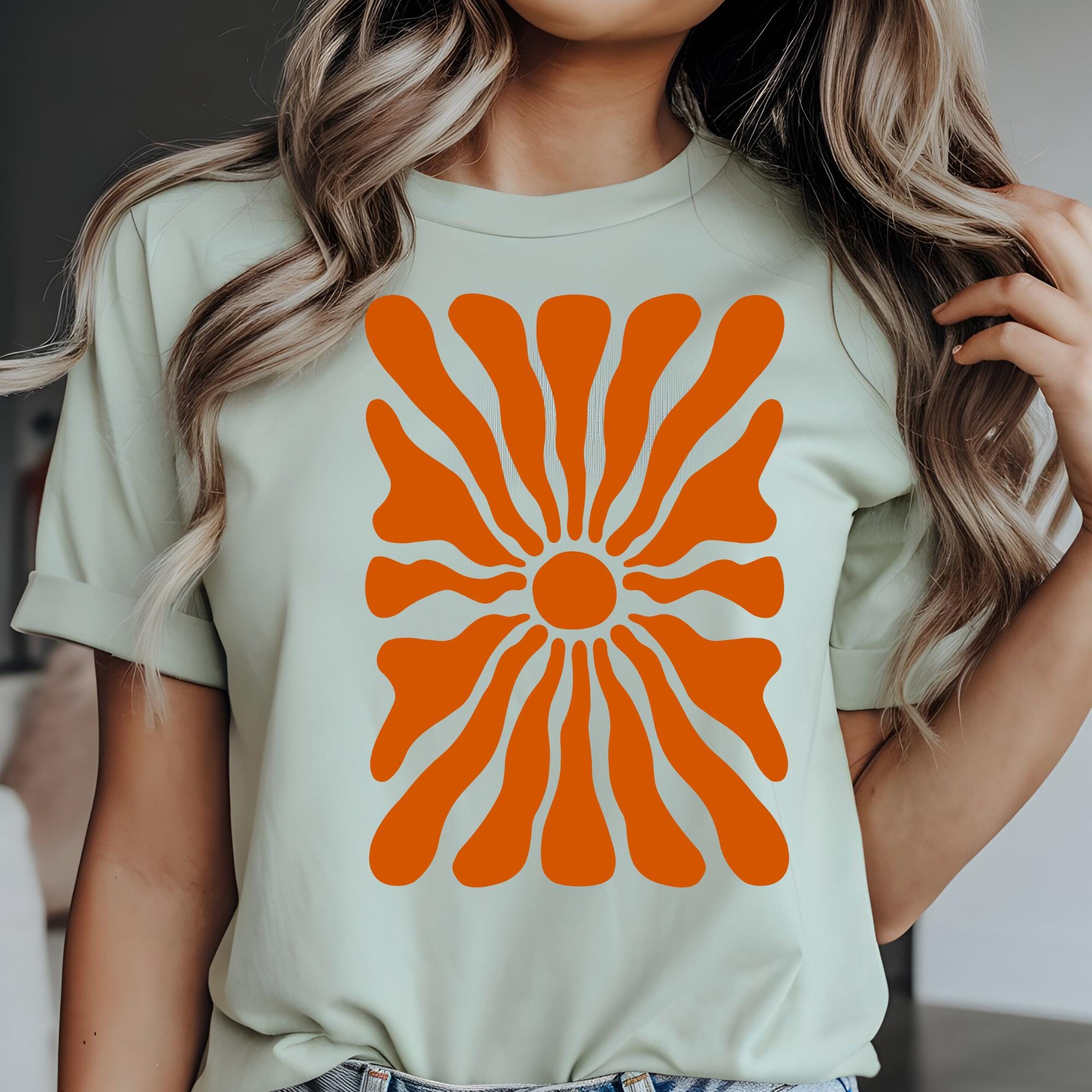 Abstract Flower SVG and PNG Bundle, Danish Retro Flower Svg, Groovy ...