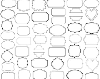 Classic Frames SVG Bundle, Vector Frames, Label Borders, Decorative Emblems, Banners Clipart, Frames PNG & SVG Cut Files, Vintage Frames