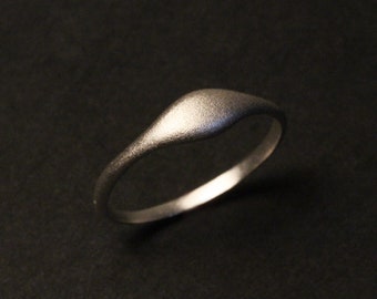 Silver ring brushed white Gold plated Rhodium