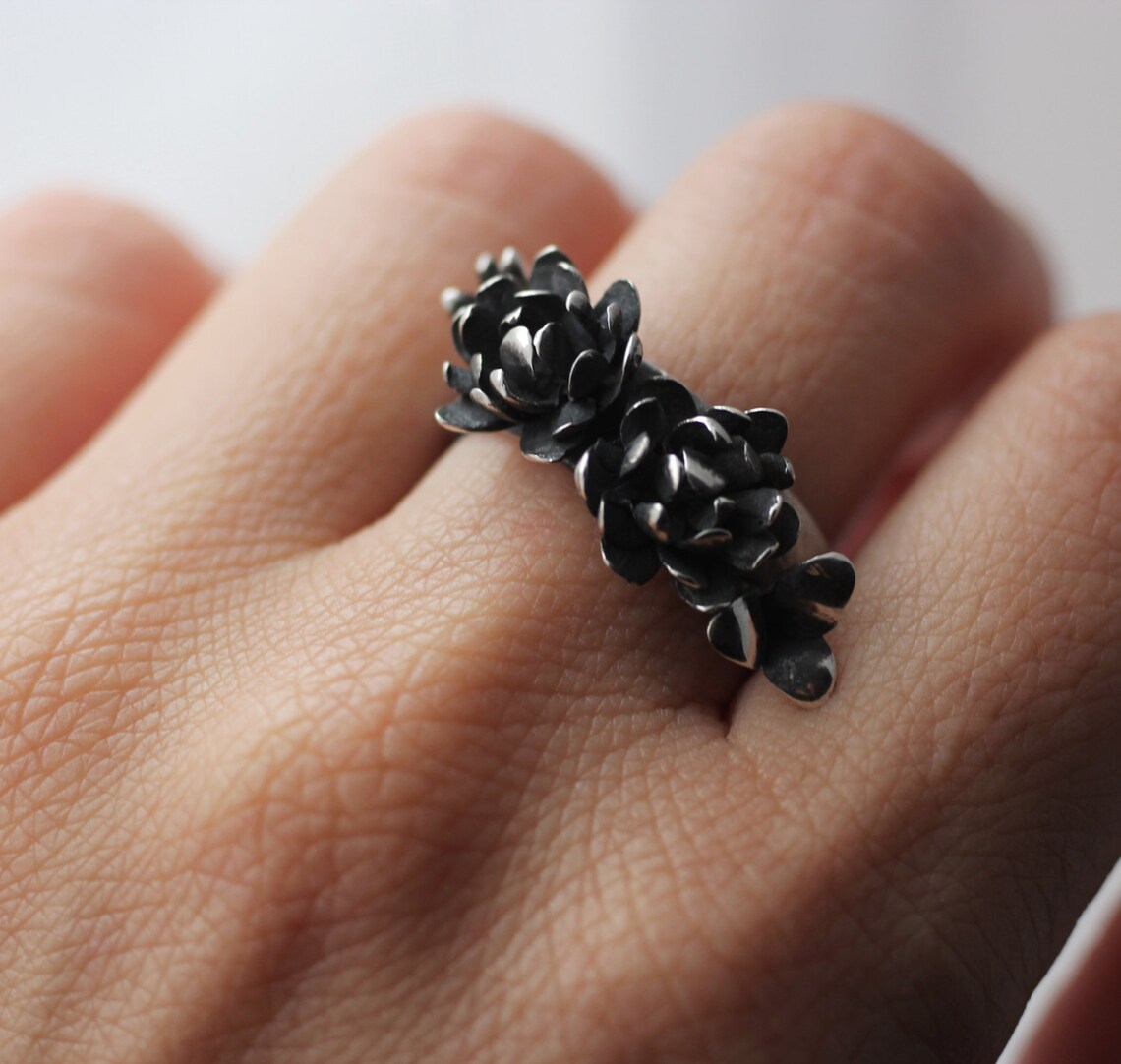 Adjustable 925 Sterling Silver Lotus Ring
