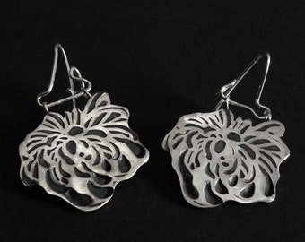 Silver Earrings Flor Oriental