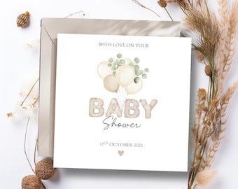 Personalised Baby Shower Card Neutral | Neutral Baby Shower Card, Mummy to be Pregnancy Card, Baby Shower Gift for Baby Boy or Baby Girl