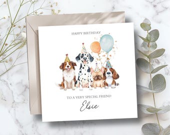 Personalised Dogs Birthday Card| Friend Birthday Dog card | Birthday Card For Dog Lovers