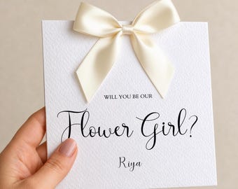 Will You Be Our Flower Girl Card, Proposal Card, Personalised Wedding Proposal Cards, Card For Flower Girl, Wedding Cards, Handmade Ribbon