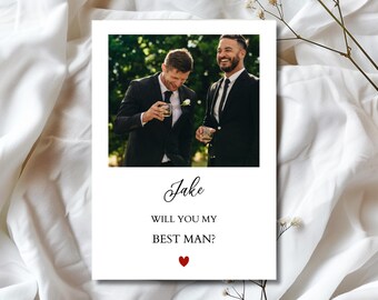 Will You Be My Best Man Card, Best Man Proposal Card, Personalised Wedding Proposal Cards, Card For Best Man,Personalised Wedding Photo Card