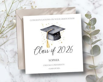 Personalised Graduation Card, Congratulations on Your Graduation Card, Class Of Card, University Graduation Card For Her & Him