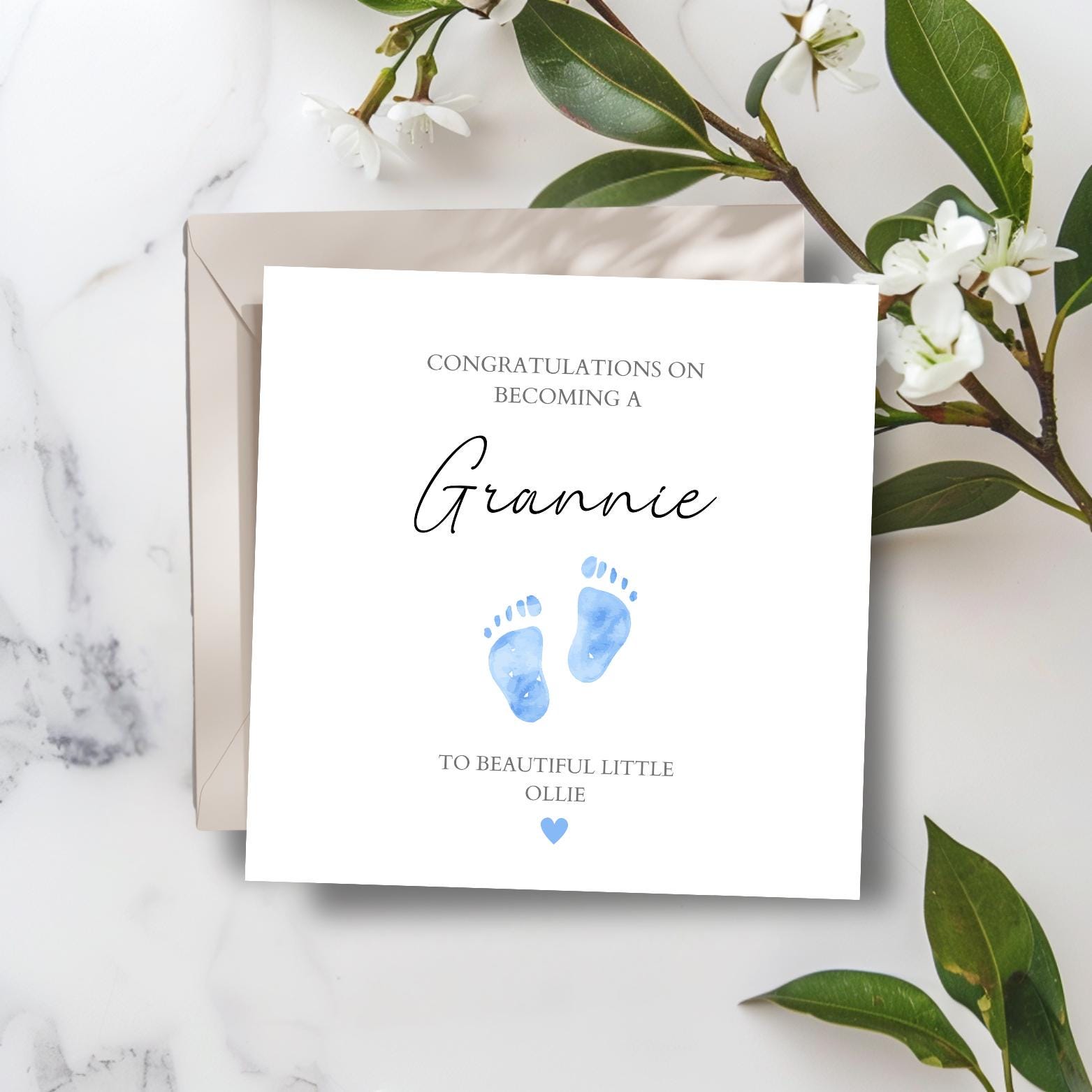 Personalised New Nanny Card, Personalised New Grandmother Card