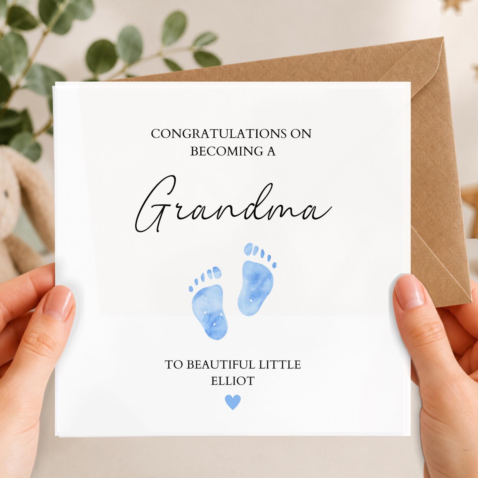 【おまとめ】 【Little Nanny・Season’s Greeting】 Personalised New Nanny Card, Personalised New Grandmother Card
