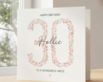 Personalised 30th Birthday Card, Thirtieth Birthday Card, Custom Birthday Card For Daughter, Birthday Card for Her. Any Age Birthday Card