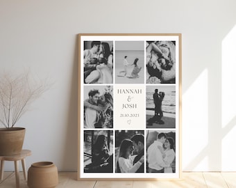 Personalised Custom Photo Print | Photo Memories Collage Print, Keepsake Print Gift, Boyfriend Gift, Girlfriend Gift, Wall Art Picture