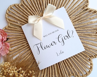 Will You Be Our Flower Girl Card, Proposal Card, Personalised Wedding Proposal Cards, Card For Flower Girl, Wedding Cards, Handmade Ribbon