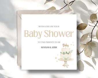 Personalised Baby Shower Card Neutral | Neutral Baby Shower Card, Mummy to be Pregnancy Card, Baby Shower Gift for Baby Boy or Baby Girl