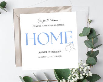 Personalised First New Home Card, Congratulations on your First Home Card, First Home Together Card, Happy 1st Home Card, Colour Options