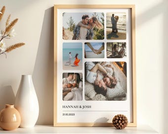 Personalised Custom Photo Print | Photo Memories Collage Print, Keepsake Print Gift, Boyfriend Gift, Girlfriend Gift, Wall Art Picture