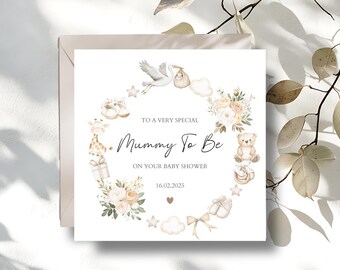 Personalised Mummy To Be Baby Shower Card | Neutral Baby Shower Card for Mummy to be Card, Baby Shower Gift for Baby Boy or Girl