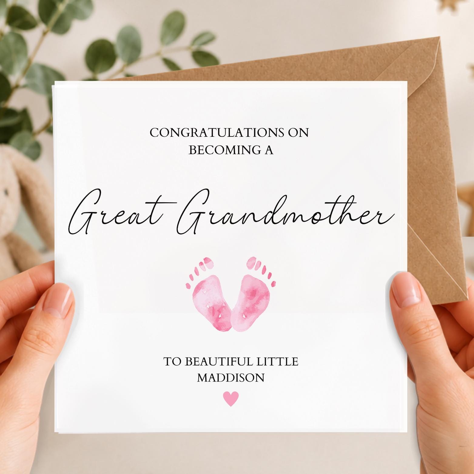 【おまとめ】 【Little Nanny・Season’s Greeting】 Personalised New Nanny Card, Personalised New Grandmother Card