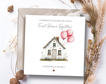 Tarjeta personalizada para nuevo hogar, Tarjeta de feliz nuevo hogar, Tarjeta para el primer hogar juntos, Tarjeta para el primer hogar, Tarjeta para el hogar para siempre, Tarjeta neutral para nuevo hogar