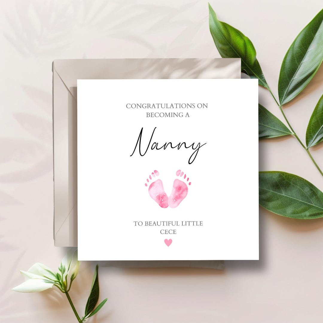 Personalised New Nanny Card, Personalised New Grandmother Card