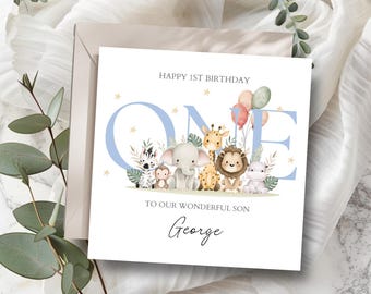 Second Ave – Biglietto Di Auguri Per Bambino 'Cugino' A Tema Safari, Con Busta, Carta Premium 300g/m²