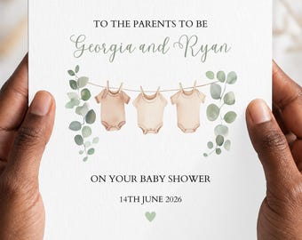 Personalised Baby Shower Card Neutral | Neutral Baby Shower Card, Mummy to be Pregnancy Card, Baby Shower Gift for Baby Boy or Baby Girl