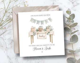 Personalised Baby Shower Card Neutral | Neutral Baby Shower Card, Mummy to be Pregnancy Card, Baby Shower Gift for Baby Boy or Baby Girl