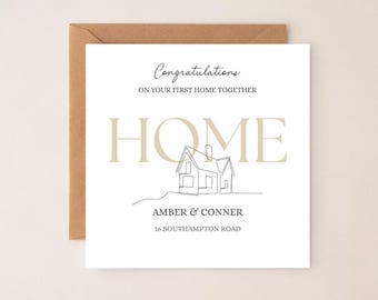 Personalised First New Home Card, Congratulations on your First Home Card, First Home Together Card, Happy 1st Home Card, Colour Options