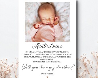 Godmother Proposal Card, Photo Godmother Proposal Card, Godparents Proposal Card, Will You Be My Godmother, Personalised Photo Card