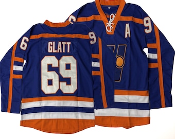 Glatt Halifax Highlanders #69 - Blaues Hockeytrikot für Herren, personalisiertes Hockeytrikot, Weihnachtsgeschenk