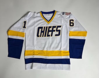 Hockeytröja Steve Hanson-tröja Young Hanson Brothers Charleston Chiefs 16 Slap Shot Movie Hockeyväst